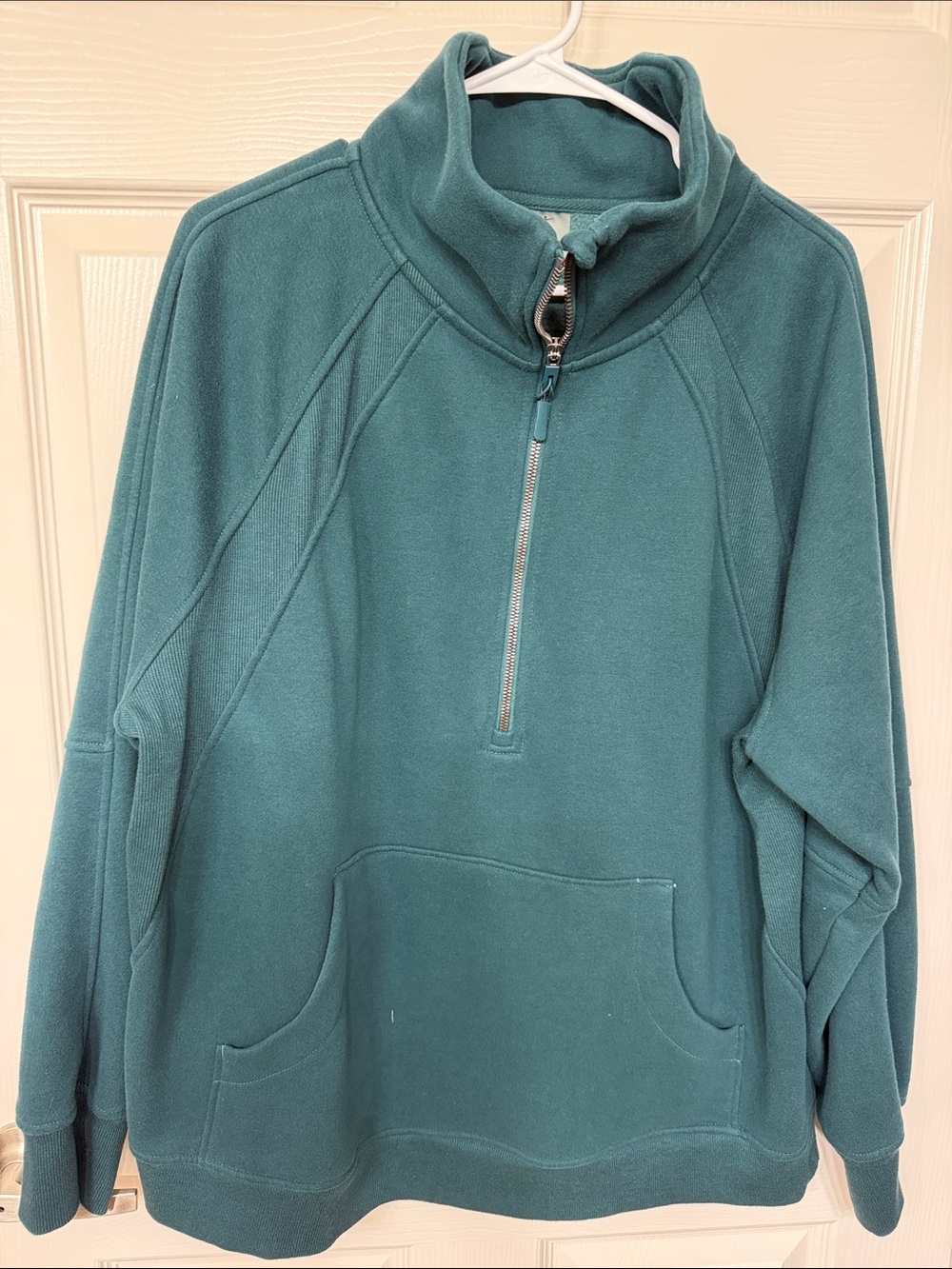Danskin Teal Quarter-Zip Fleece Pullover